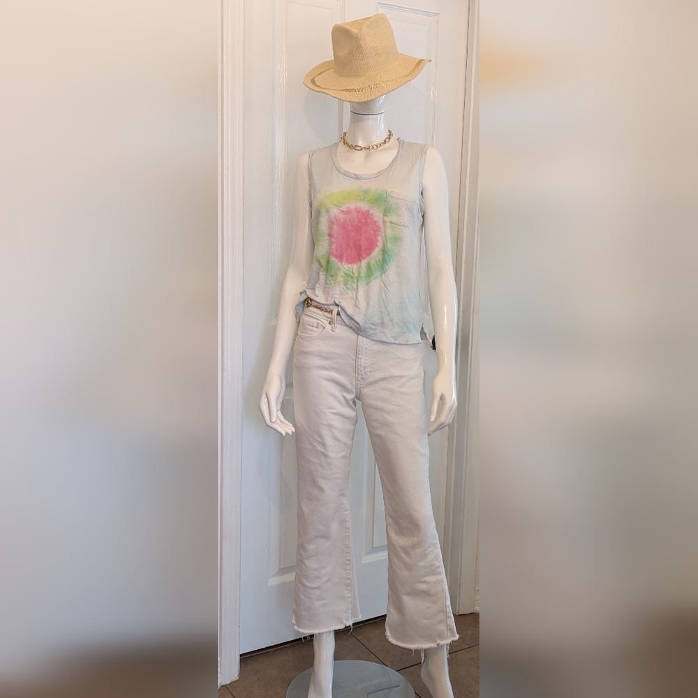 Madewell Tie-Dye Tank Top with Pocket Small 100% Cotton